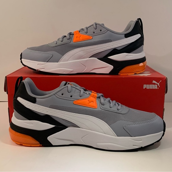 🏀📙 [BRAND NEW] PUMA VIS2K GREY FOG ORANGE MENS SHOES SIZE 12 SNEAKERS 📙🏀 - Picture 4 of 10